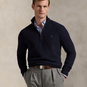 ⚜️ mens RALPH LAUREN navy Quarter-zip sz XL